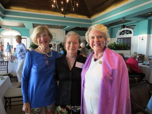 Three ladies at party bridge tournament