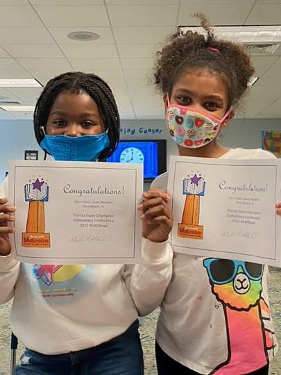 Girls with their awards