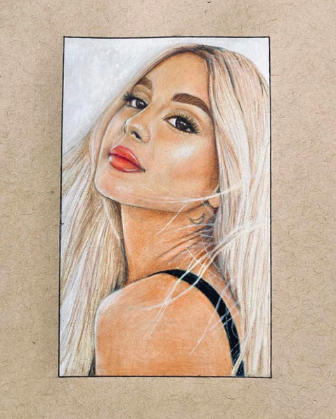 Drawings by Melanie. Ariana Grande drawing inspired by the cover of Elle magazine.